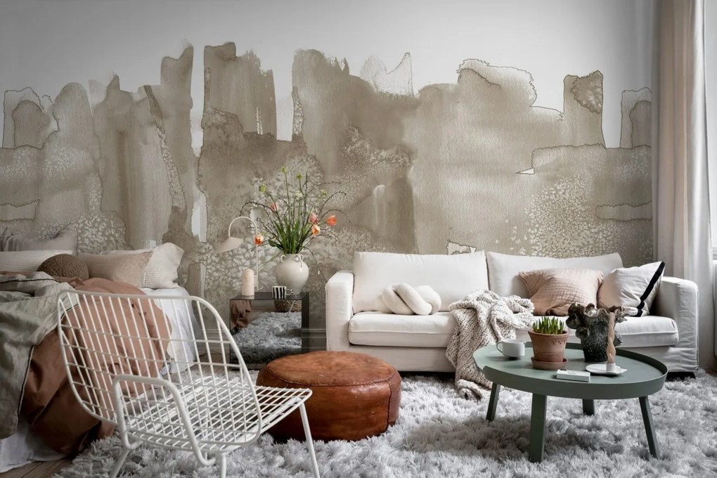 Fototapet, Watercolor City, Beige, Rebel Walls