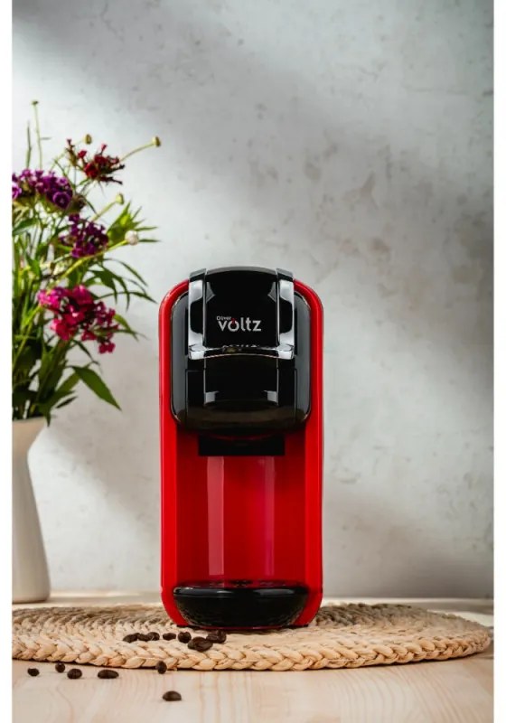 Espressor cafea macinata si capsule 8в1 Oliver Voltz OV51171B5, 1450W, 19 bar, Negru/Rosu