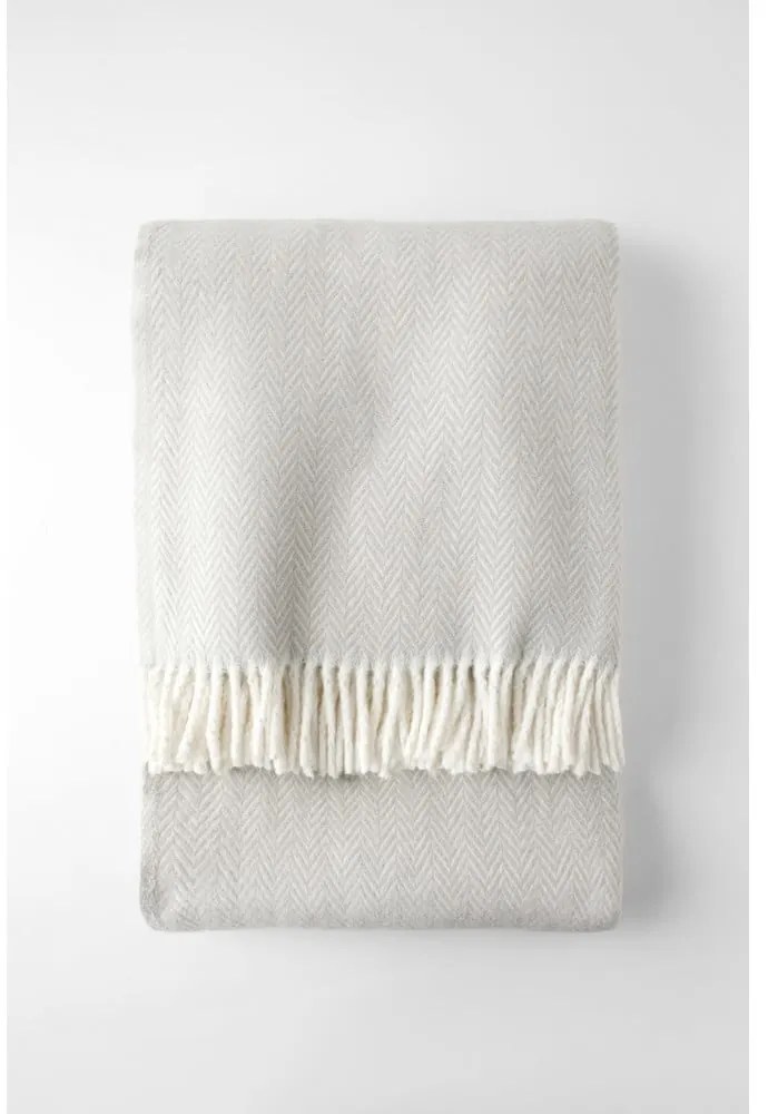 Pled din amestec de bumbac Euromant Skyline, 140 x 180 cm, gri deschis