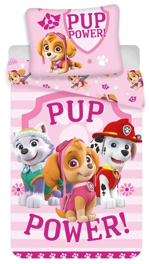 Lenjerie de pat Paw Patrol 122, pentru copii, din bumbac, 140 x 200, 70 x 90 cm