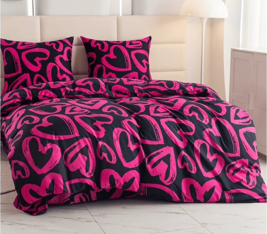 Lenjerie de pat din microfibra AMORYS rozú Dimensiune lenjerie de pat: 2 buc 70 x 80 cm | 160 x 200 cm