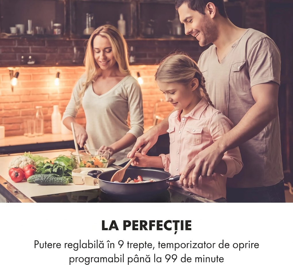 Klarstein Delicatessa 90 Hybrid, plită încorporată, inducție, 5 zone, 7400 W, neagră