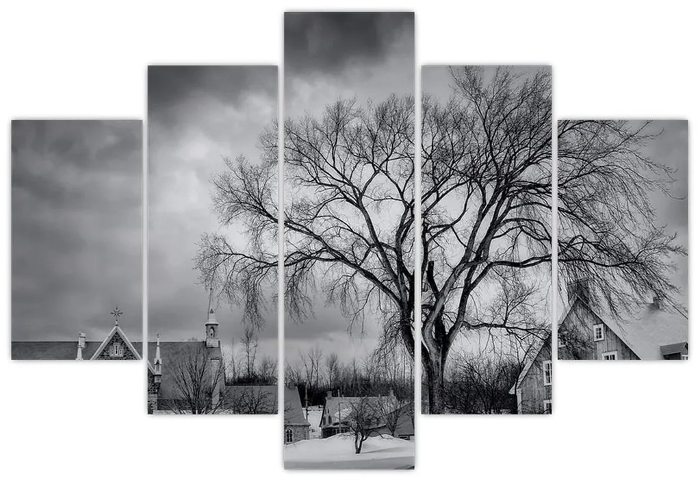 Tablou cu sat alb negru (150x105 cm)