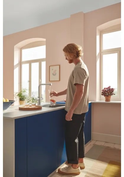 GROHE 30601DC0 - Baterie pentru chiuvetă BLUE PURE cu pipa extractibilă, finisaj inox