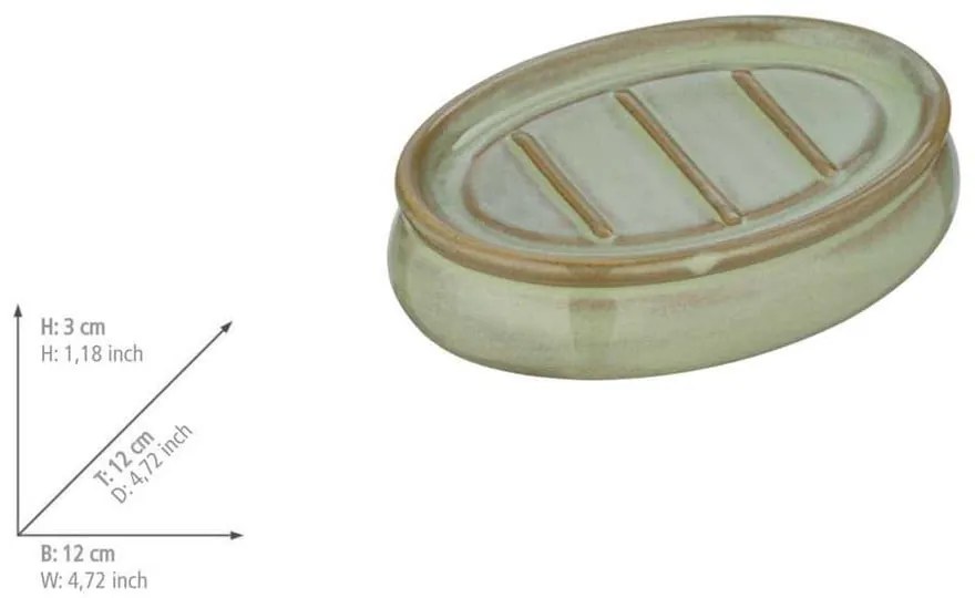 Set de accesorii de baie verde din ceramică Sermione – Wenko