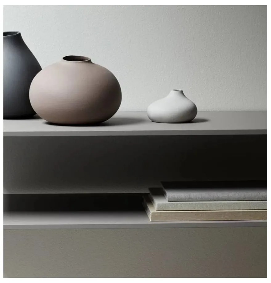 Vaze gri-deschis 3 buc. din porțelan (înălțime 9 cm) Nona – Blomus