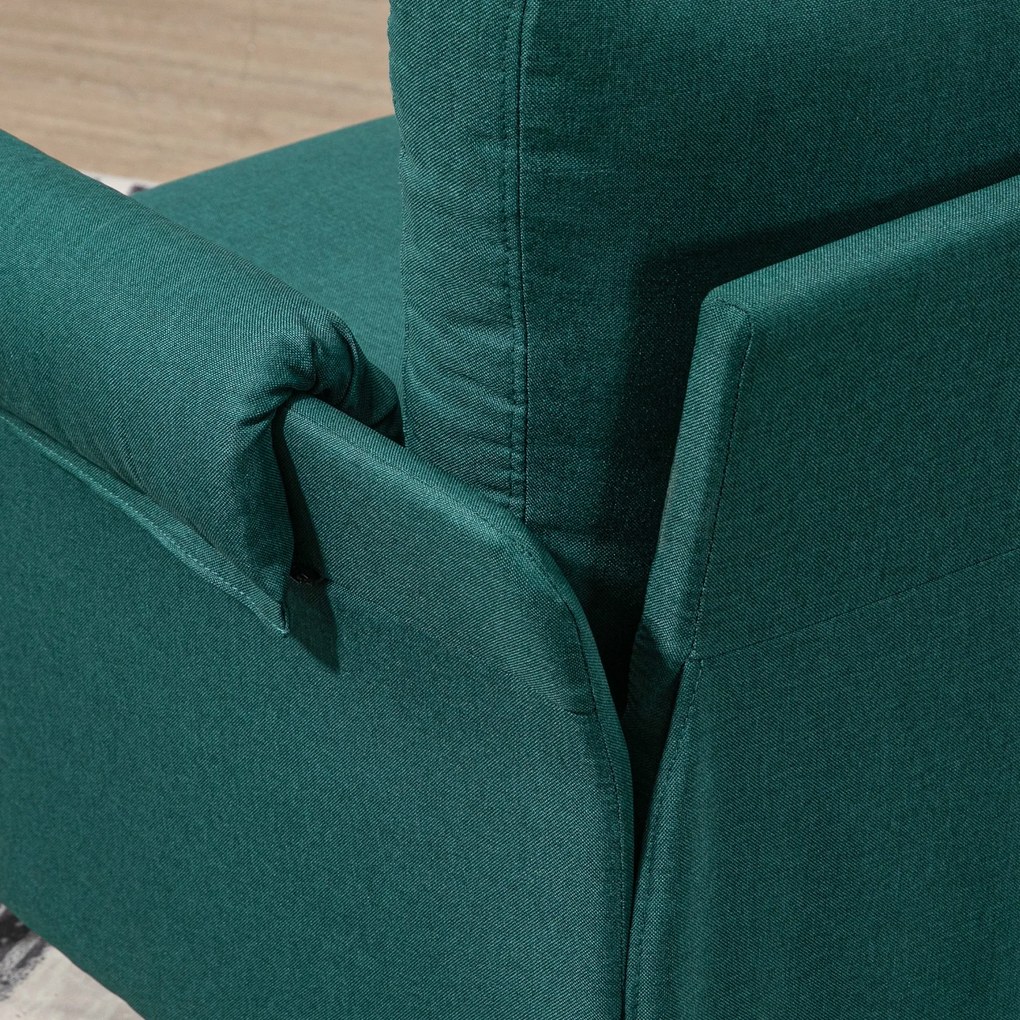 HOMCOM Fotoliu Modern Fotoliu Confortabil pentru Semineu Scaun de Efect din Panza pentru Camera de Zi Dormitor Biroul de Acasa Verde fotoliu pentru oaspeți sufragerie camera de zi dormitor dormitor interior casă | Aosom Romania