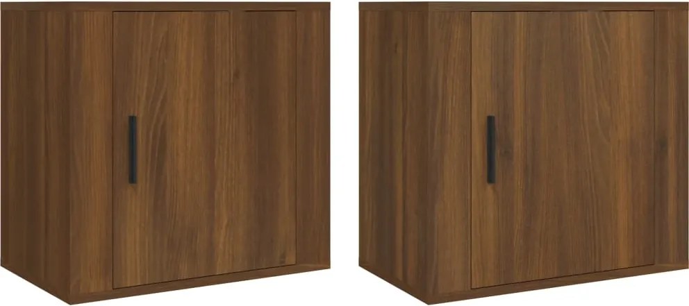 vidaXL Noptiere de perete, 2 buc., stejar maro, 50x30x47 cm