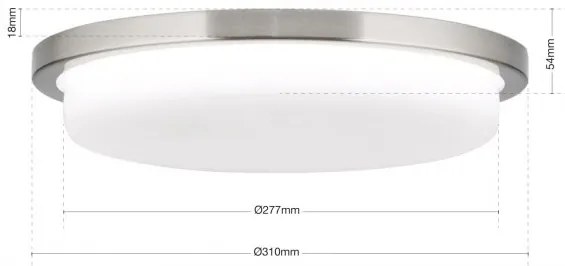 Plafoniera LED moderna LEROX 30cm crom satin