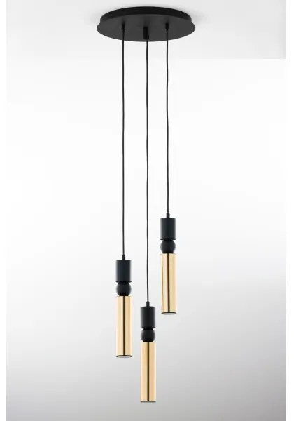 Lustră pe cablu Jupiter 2016 ALAS 3xGU10/10W/230V auriu/negru