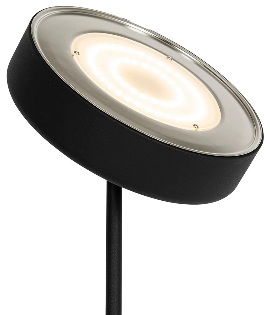 Lampă de podea neagră inclusiv LED și dimmer cu lampă de citit - Kelso