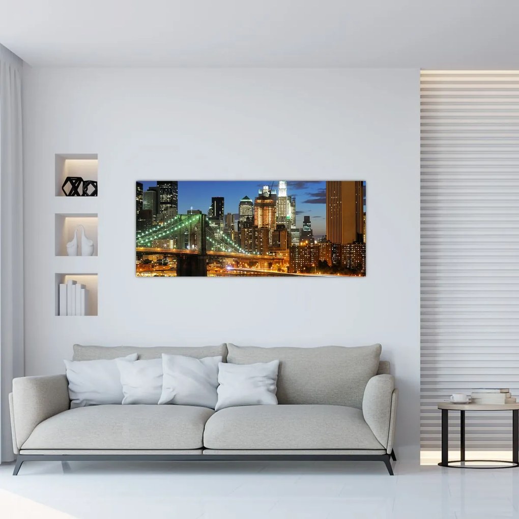 Tablou - Pod cu New York (120x50 cm)