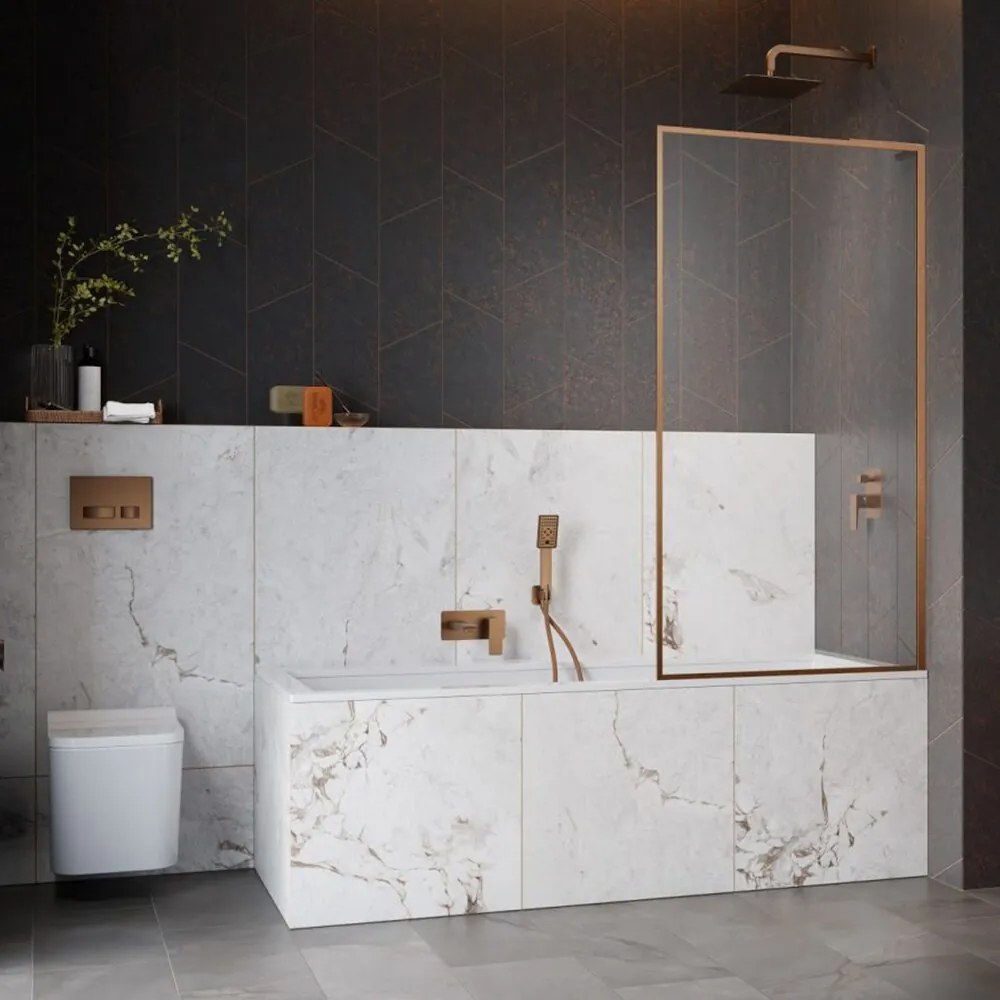 Paravan de cada Radaway Modo F SL PNJ II cupru periat-transparent 70x150 cm sticla 8 mm dreapta