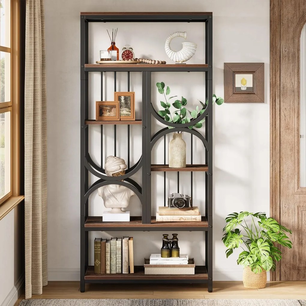 RAI53 - Rafturi, etajera 80 cm, pentru birou, biblioteca living, hol, dormitor, bucatarie, camera copii, stil industrial - Maro