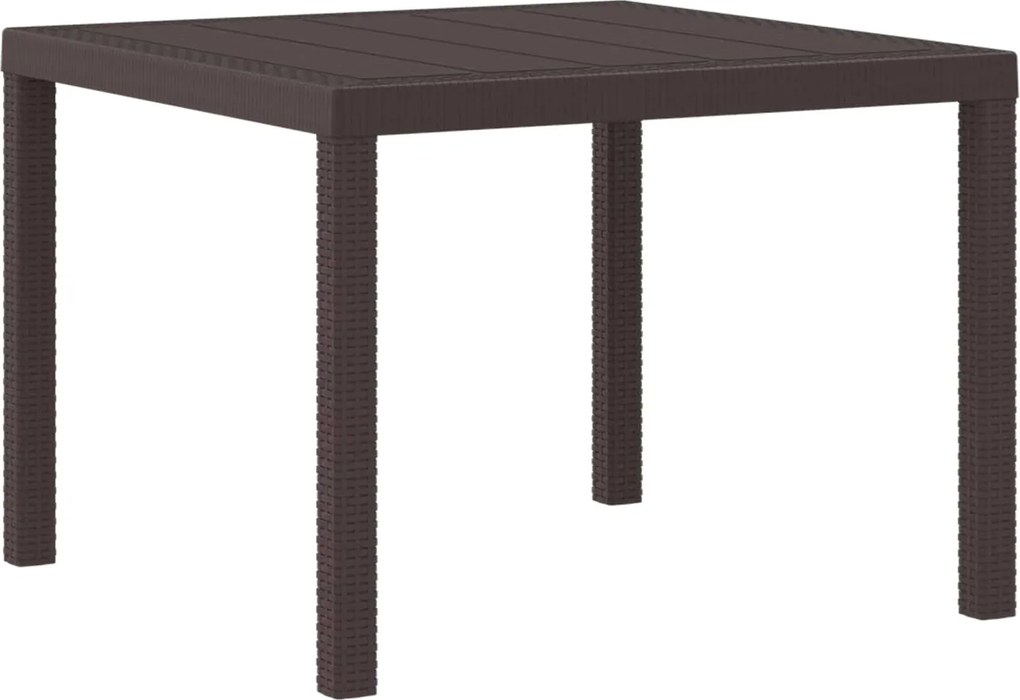vidaXL Masă de Grădină Maro 100 x 100 x 73 cm poliratan
