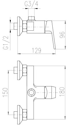RAV Slezák COLORADO CO182.5 - baterie de duș, crom lucios