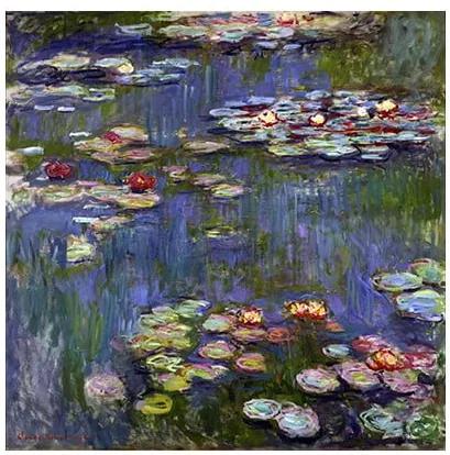 Reproducere pe pânză după Claude Monet - Water Lilies 3, 70 x 70 cm