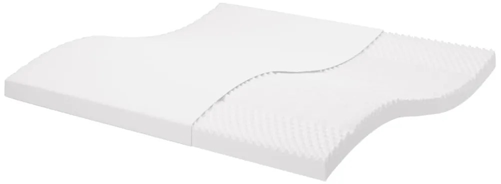 vidaXL Saltea din spumă, alb, 200x200 cm, 7 zone, duritate 20 ILD