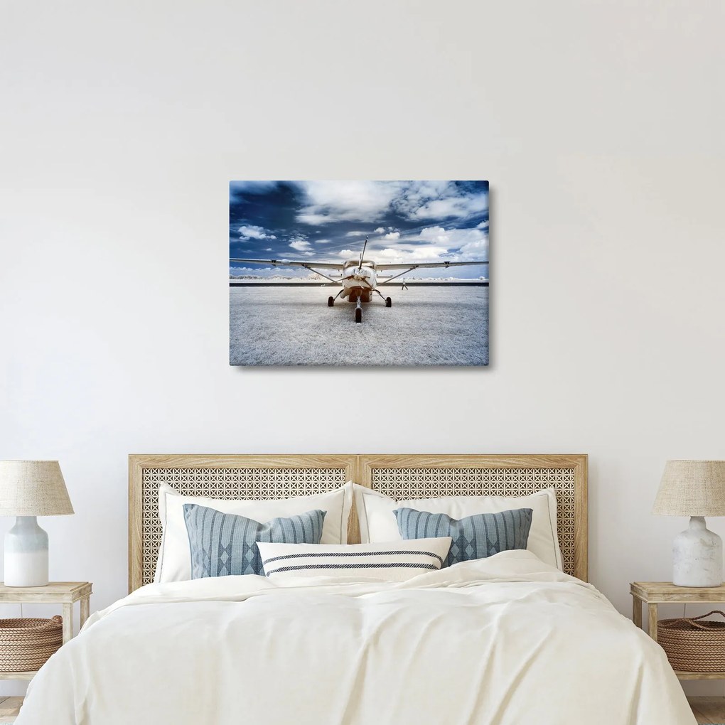 Tablou cu aeroplan cu motor (70x50 cm)