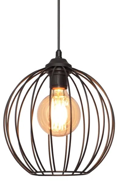 Lustră pe cablu MERCURE 1xE27/15W/230V diametru 24 cm neagră