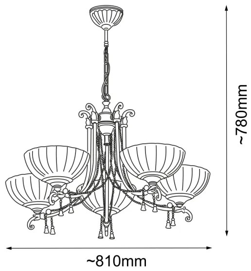 Lustră pe lanț GRANADA 5xE27/10W/230V Amplex 8315