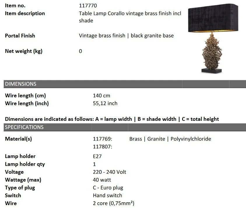 Veioza, Lampa de masa design LUX Corallo