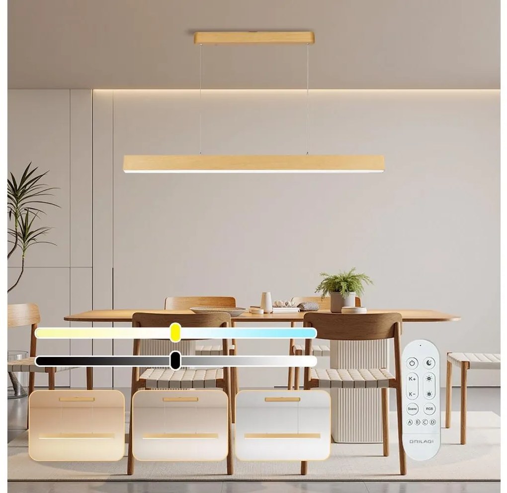 Brilagi - Lustră LED dimabilă SLEEKLINE SMART, 40 W, 230 V, Wi‑Fi Tuya, telecomandă inclusă