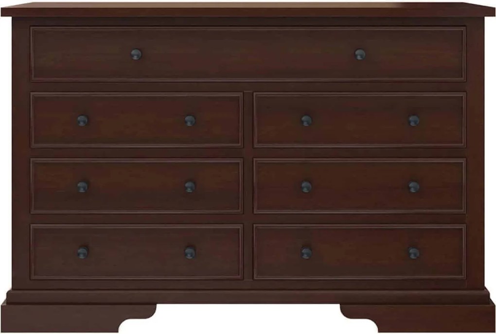 Comodă lemn masiv nuc Louis 7 Sertare, 145 × 55 × 90 cm