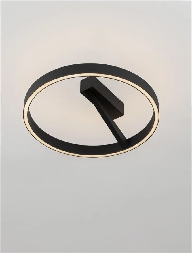 Plafoniera circulara aluminiu negru LED CCT ADALIZ 50cm