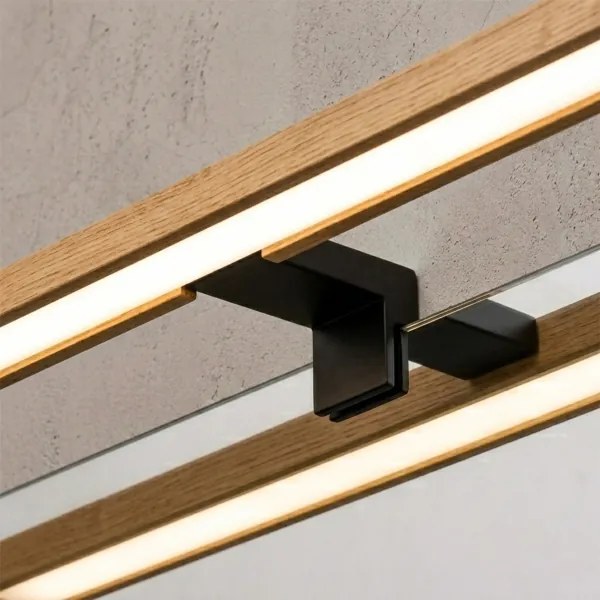 Brilagi - Iluminare LED pentru oglindă de baie 3în1 WOODY MIRROR LED/12W/230V IP44 negru/stejar