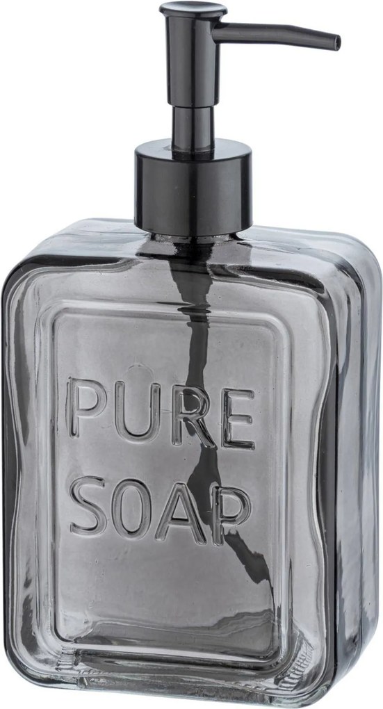Distribuitor de sapun lichid PURE, sticla neagra, 550 ml, Wenko