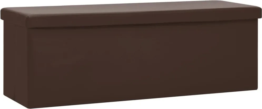 vidaXL Bancă de depozitare pliabilă, maro, PVC