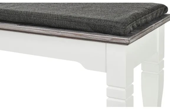 Banca Cabana Cu Perna Inclusa, Alb Si Antracite, 140 Cm