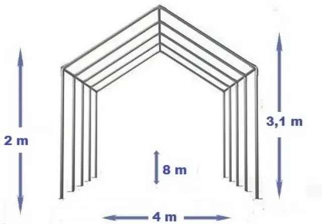 RESIGILAT- Cort evenimente, 4x8 M, Cort PE, Alb,