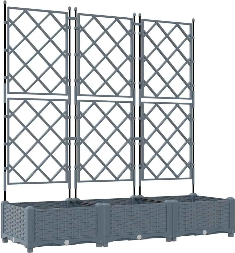 vidaXL Vază pentru Grădină 3 pcs Gri Deschis 120 x 40 x 125,5 cm Oțel