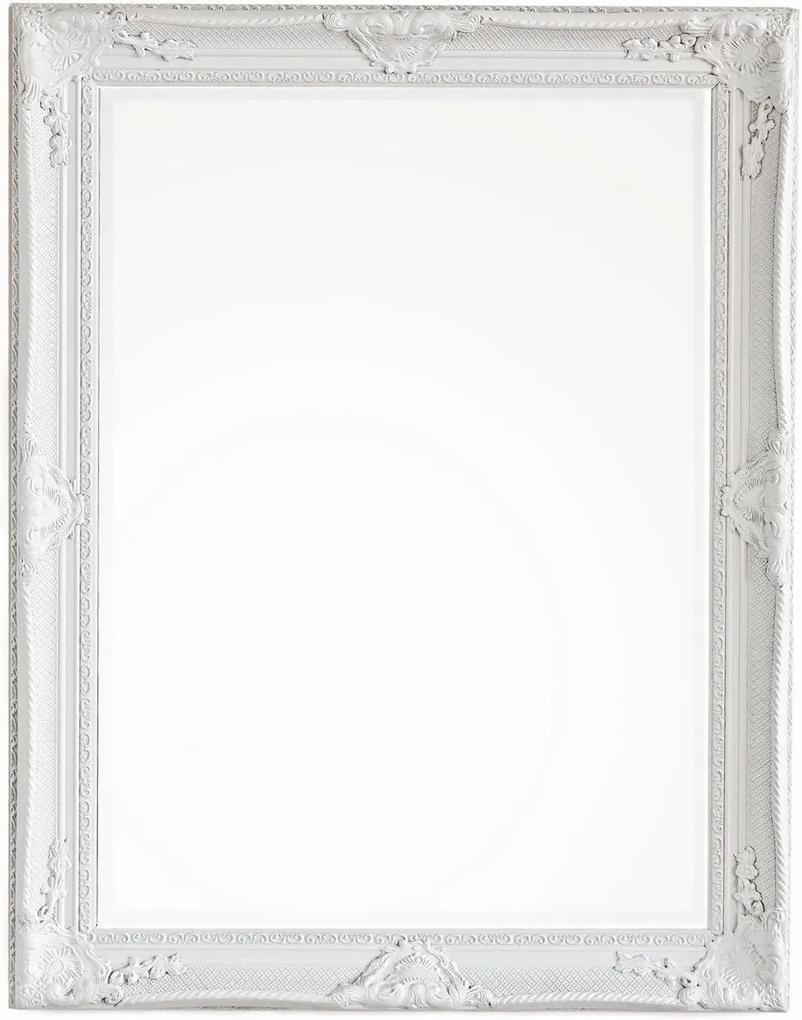 Oglinda decorativa perete cu rama polirasina alba Miro 68 cm x 10 cm x 78 h