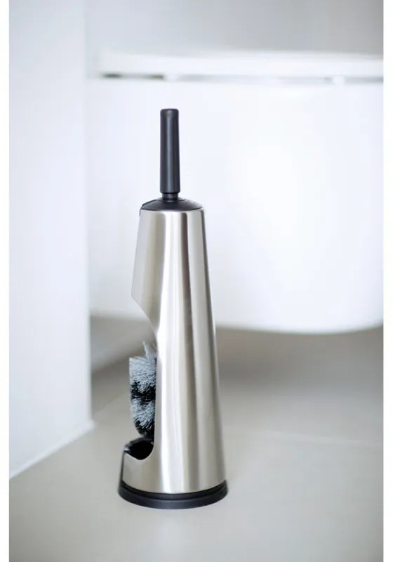 Perie pentru toaleta Brabantia ReNew 107870, 42 cm, Design discret, Inox mat
