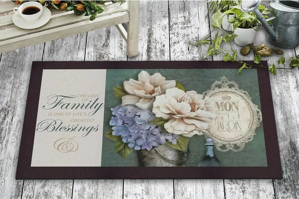 Covor intrare  FAMILY BLESSINGS, 45x70 cm, forma dreptunghiulara, pasl