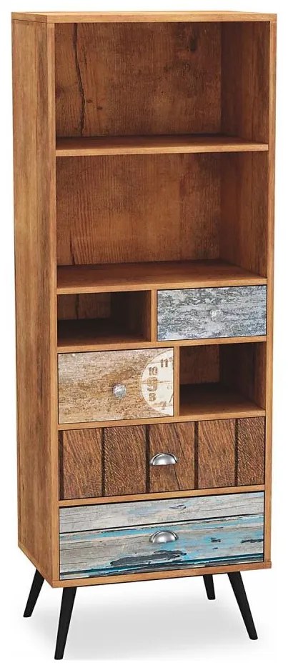 Bibliotecă MEZO 180 x 60 cm, stejar Wotan