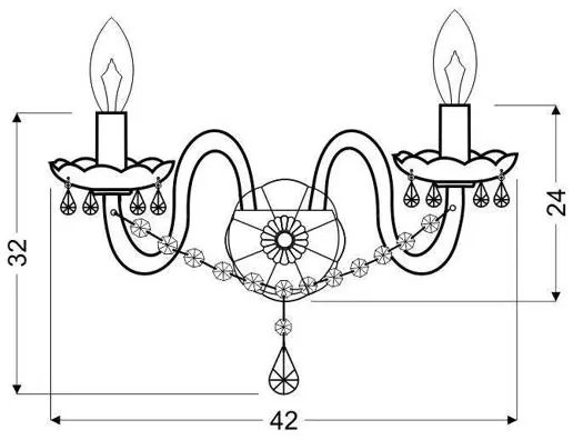 Aplică perete MARIA TERESA 2xE14/40W/230V