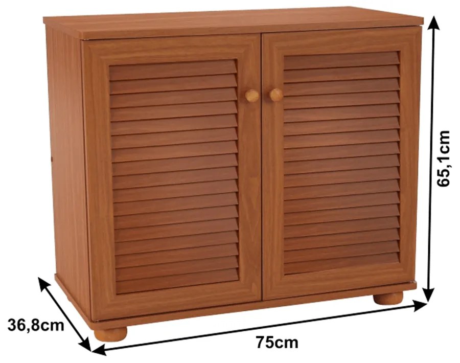 Pantofar hol, mdf laminat, cires ,75x65x37 cm ,Bortis