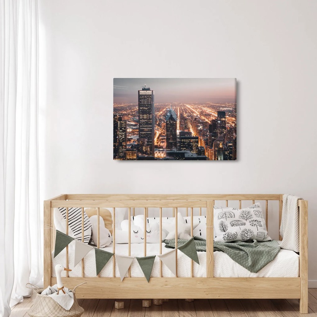 Tabloul cu metropolă luminată (90x60 cm)