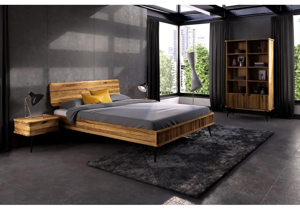 Bibliotecă din lemn de stejar 97x176 cm Kula – The Beds