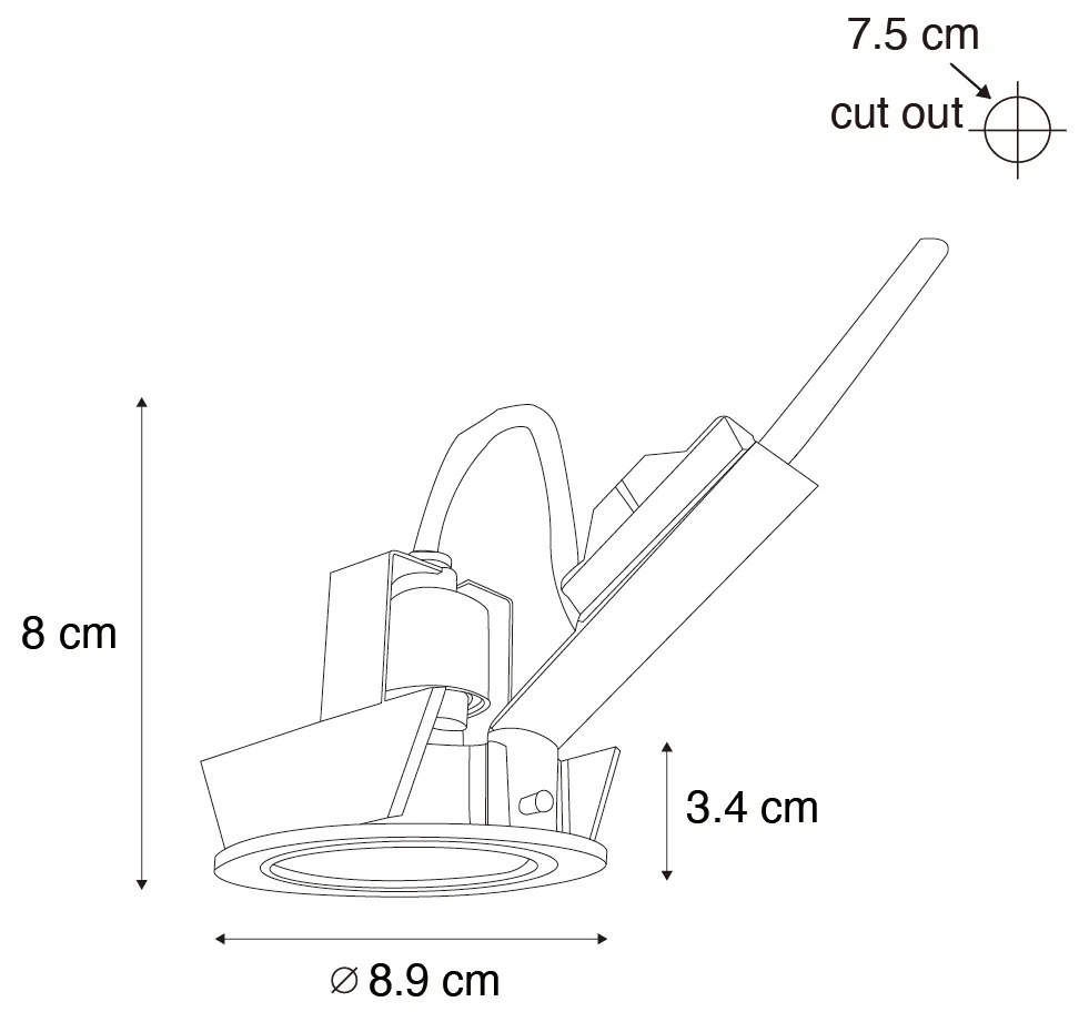 Spot încastrat inteligent bronz închis înclinabil, inclusiv Wifi GU10 50mm - Cisco