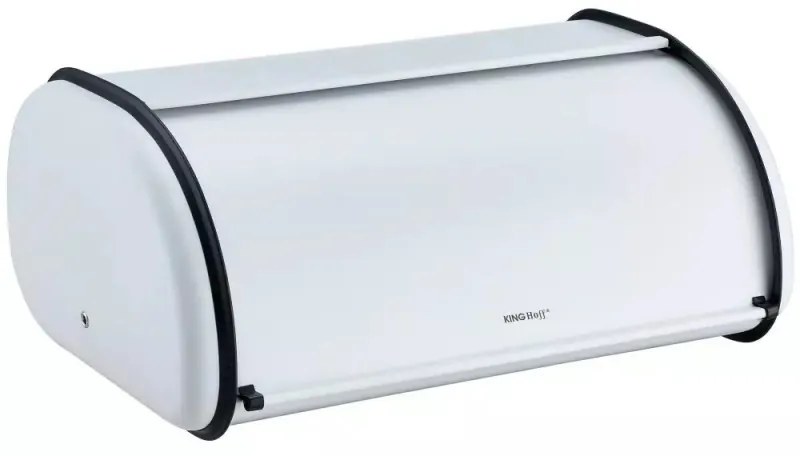 Cutie pentru paine Kinghoff KH 1864, 18.5x27x44 cm, Deschidere si inchidere lina, Otel, Alb