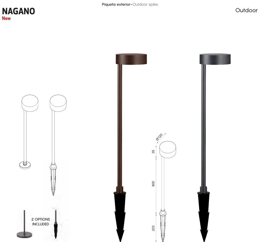 Tarus, Proiector de iluminat exterior IP65 NAGANO corten MA-8479