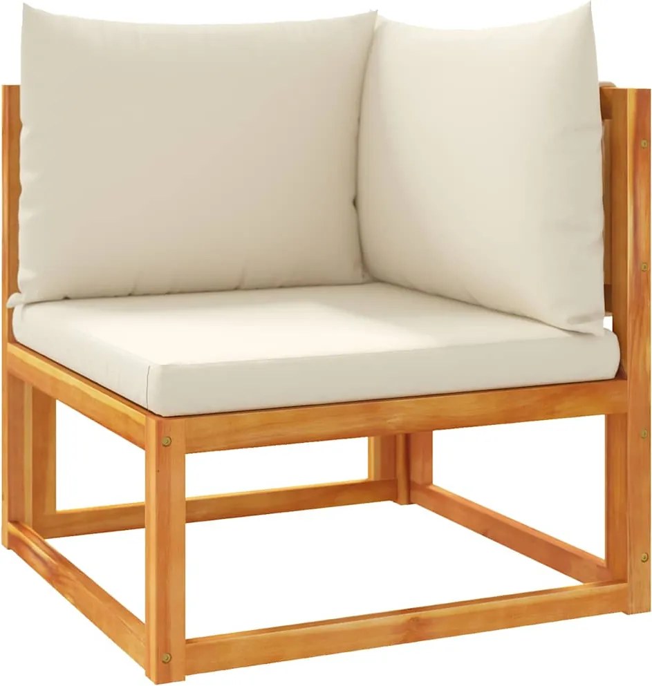 vidaXL Canapea de colț de grădină cu perne, lemn de salcâm și frânghie