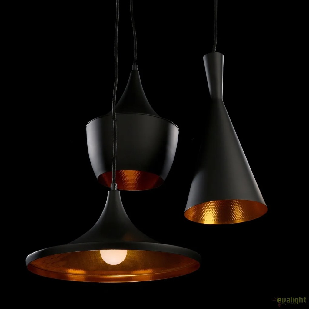 Lustra retro design industrial MIX negru/auriu