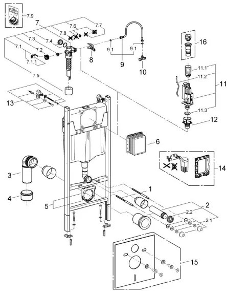 GROHE 103843SH00 - Solido Compact, set 5 în 1, 1,13 m, ceramică/alb