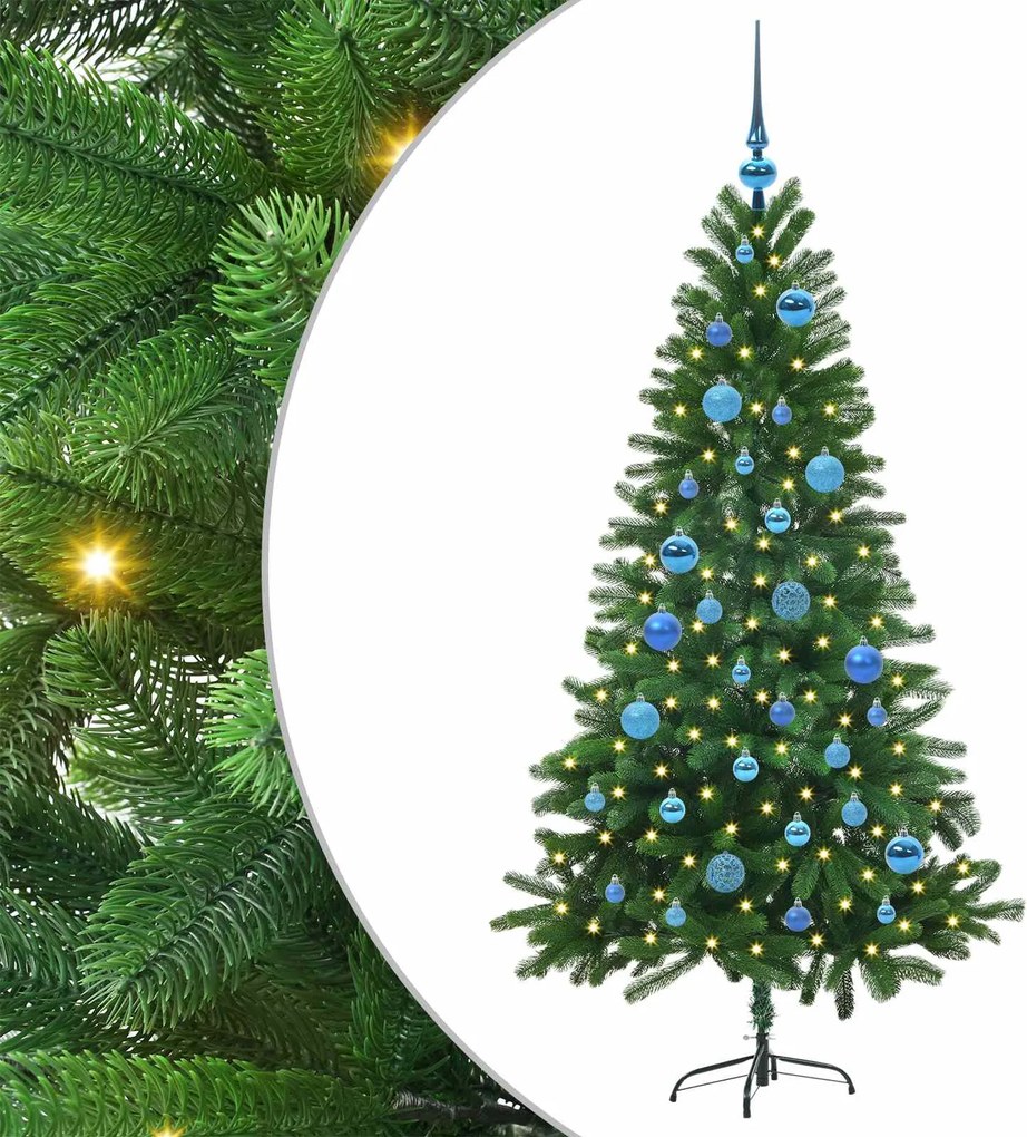 vidaXL Brad de Crăciun cu 150 LED cu suport Verde 150 cm PE